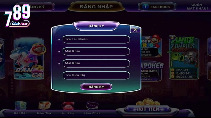 Nhấn vào 789club đăng ký và nhập thông tin