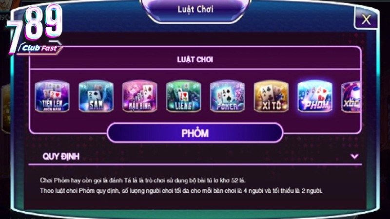 Khám phá chi tiết về quy tắc chơi bài phỏm tại 789club.