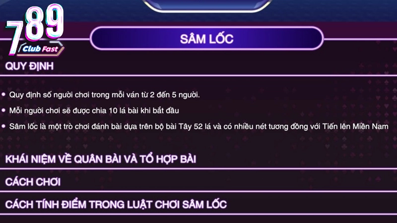 Phương pháp chơi Sâm lốc thắng lớn tại 789club